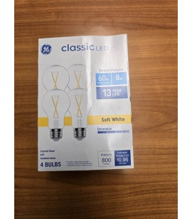 GE 60W Classic LED Soft White A19 4PK Bulb. 74000Packs. EXW Chicago